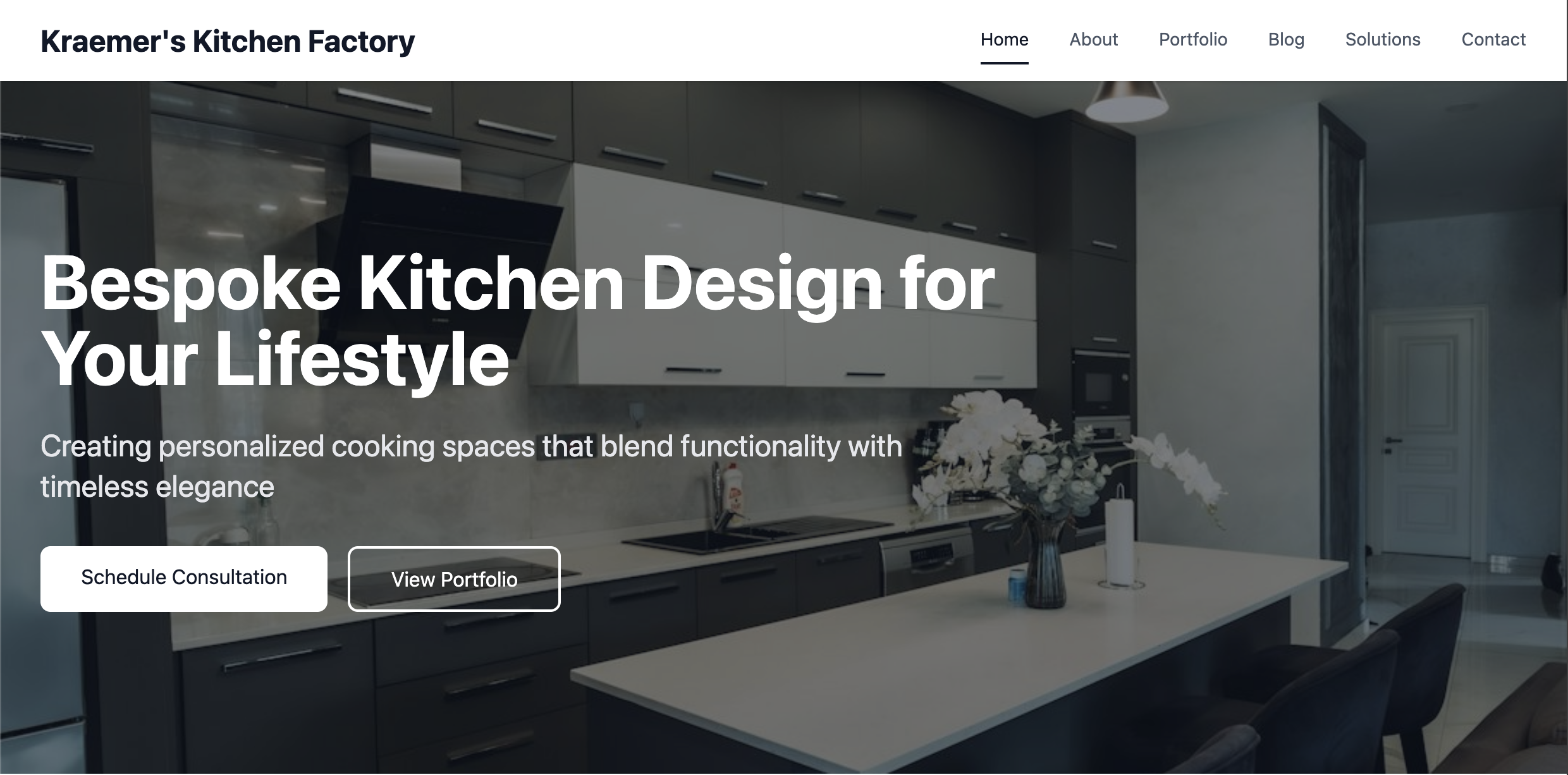 Kraemers Kitchens website redesign concept